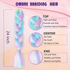 Ombre 4 Colors Mix Braiding Hair 3pcs Extensions Jumbo Hair Rainbow Color Colorful Twist Braid wigs Dreadlocks Pink Purp
