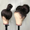 Enoya 360 Lace Front Wigs Human Hair Pre Plucked Pre Bleached Knots With 200 Density Natural BlackKinky Straight Glueles