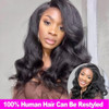 Enoya 360 Lace Front Wigs Human Hair Pre Plucked Pre Bleached Knots With 200 Density Natural BlackKinky Straight Glueles