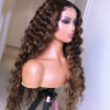 Quinlux Wigs 180 Density 1B30 Color Blonde Highlight Wig HD Transparent Lace Wig Water Wave Ombre Colored 13x6 Lace Fron