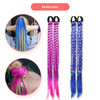 17 Inch Girls Rubber Bands Hair Extensions for Kids Crazy Hair Day Accessories Colorful Wigs Colored Braids for for Wome