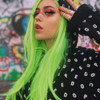 Kalisa Neon Green Lace Front Wig Long Straight Flourescent Green Free Part Natural Hairline Wig Heat Resistant Synthetic