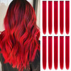 TOFAFA 22 inch Colored Hair Extensions Straight HairpieceColorful Hair Extensions Party Highlights Clip in Long Syntheti