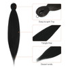 DIFUNEE Prestretched Braiding Hair 16 Inch 8 Packs Natural Black Short Braiding Hair For Twist or Box Braids Yaki Textur
