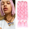 Premium Pink Braiding Hair Extensions Synthetic Fiber Hair Bundle Jumbo Braids for Box Braids Crochet Hair Single Color