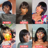 Rebasar Short Bob Wigs Human Hair 8 Inch Glueless Wear and Go Bob Wig With Bangs Human Hair Wigs for Black Women Brazili