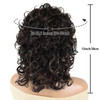 GNIMEGIL 70s Shoulder Length Synthetic Hair Wigs For Women Medium Mixed Dark Brown Wavy Curly Wig With Bangs Thick Bounc