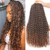 Leeven 18 Inch Ombre Color Water Wave Crochet Twist Hair for Butterfly Locs 7 Pcs Curly Passion Twist Crochet Hair For W