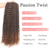 Leeven 18 Inch Ombre Color Water Wave Crochet Twist Hair for Butterfly Locs 7 Pcs Curly Passion Twist Crochet Hair For W