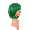 MapofBeauty 12 Inch30 cm Fashion Lady Short Straight Flat Bangs Bob Wig Green