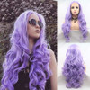 sylvia Light Purple Body Wave Synthetic Lace Front Wigs Middle Parting 180 Density Natural Half Hand Tied Heat Resistant