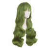 MapofBeauty 28 Inch70cm Beautiful Special Color Air Bangs Long Wavy Curly Cosplay Wig Light Sea Green