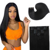 Clip in Human Hair Extensions Ombre Straight Hair 140g 100 Human Hair 8Pcs Total of 18 Clips Hair Extensions For Black W
