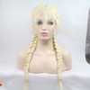 xiweiya 613 Blonde Braided Wig Long Honey Blonde Double Dutch Braid Lace Front Wig with Baby Hairs Golden Braids Heat Re