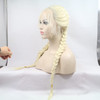 xiweiya 613 Blonde Braided Wig Long Honey Blonde Double Dutch Braid Lace Front Wig with Baby Hairs Golden Braids Heat Re