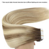 ABH AmazingBeauty Hair Semipermanent Pretaped Double Sided Rooted Highlight 18 Inch Remy Tape in Extensions Real Remy Hu