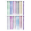 SWACC 22 Pcs Colored Party Highlights Clip on in Hair Extensions For Women MultiColors Hair Streak Synthetic Hairpieces