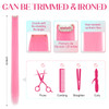 FELENDY 12 PCS Colored Clip in Hair Extensions Highlight Straight Wavy Color Hairpieces Synthetic for Women Pink