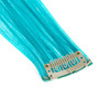 SWACC 12 Pcs Straight One Color Party Highlights Clip on in Hair Extensions For Women Colored Hair Streak Synthetic Hair