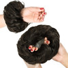 Rose bud Messy Bun Hair Pieces For Women Hair Bun Extension Updo Curly Messy Bun Scrunchie Dark Brown