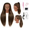 RYHAIR 30 Inch 80 Real Human Hair Mannequin Head Cosmetology Manican Mannequins Heads with Stand for Display Practice St