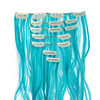 SWACC 7 Pcs Full Head Party Highlights Clip on in Hair Extensions For Women Colored Hair Streak Synthetic Hairpieces 20I