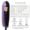 Kaneles Half Purple Half Black Wig Long Straight Hair with Bangs for Women Cosplay Natural Wig for Cosplay Party Hallowe