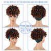 Aisaide Curly Wigs for Black Women Headband Wigs with Bangs Synthetic Short Afro Kinky Curly Wig with Headband Attached