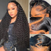 Alibeauty 13x4 HD Transparent Lace Front Human Hair Wigs Pre Plucked Hairline 200 Density 10A Brazilian Water Wave Lace