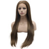 MX angel Long Brown Blonde Mix Hand Tied Synthetic Wig Lace Front Natural Heat Friendly Wig