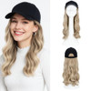 SEGO Hat Wig Hat with Hair Attached for Women Black Baseball Cap with Hair Extensions Long Wavy Baseball Cap Wig Adjusta