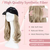 SEGO Hat Wig Hat with Hair Attached for Women Black Baseball Cap with Hair Extensions Long Wavy Baseball Cap Wig Adjusta
