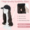 SEGO Hat Wig Hat with Hair Attached for Women Black Baseball Cap with Hair Extensions Long Wavy Baseball Cap Wig Adjusta