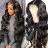 IUPin 26inch Pre Plucked Long Body Wave HD Lace Closure Wigs Human Hair Lace Closure Wig Wear and Go Glueless Wigs for B