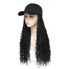 GUOJIAN Goddess Box Braiding Baseball Cap Wig Black Bohemian Curly Ends Box Braids Hat with Braided Hair Extensions for