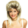 Swiking Mullet Wigs for Women Blonde Curly Soft Heat Resistant Shoulder Length Hair 80s Rocker Cosplay Halloween Dark Ro