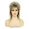 Swiking Mullet Wigs for Women Blonde Curly Soft Heat Resistant Shoulder Length Hair 80s Rocker Cosplay Halloween Dark Ro