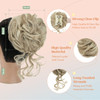 Snoilite Claw Clip Messy Bun Hair Pieces Updo Fake Hair Bun with Claw Clip in Blonde Curly Wavy Ponytail Extensions