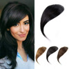 Dsoar Clip in Side Bangs Real Human Hair Bang Natural Clip on Straight Fringe Hair Extension Jet Black 55cm