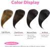 Dsoar Clip in Side Bangs Real Human Hair Bang Natural Clip on Straight Fringe Hair Extension Jet Black 55cm