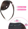 Dsoar Clipin Bangs Thick Real Human Hair Side Bangs Natural Straight Fringe Hair Extensions Dark Brown with Temples