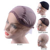 YANTAISIYU Lace Front Wig Cap for Making Wigs with Adjustable Strap Glueless Weaving Wig Caps Swiss Lace Hairnet Brown M