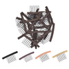 YTBYT 24 Pcs Wig Combs to Secure Wigs 6Teeth Wig Cap Clips Hair Accessories Tools for Hairpiece Making Dark Brown