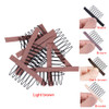 YANTAISIYU 24 PcsLot Steel Wig Clips with Cloth Combs for Hairpiece Caps and Wig Making Accessories Light Brown
