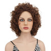 Wiginway Short Curly Synthetic Wigs Women Costume Wig Natural Looking Auburn Mixed Wigs 8 Inch33T30