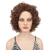 Wiginway Short Curly Synthetic Wigs Women Costume Wig Natural Looking Auburn Mixed Wigs 8 Inch33T30