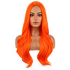 BERON Orange Long Wig for Women Girls Curly Wavy Hair Wigs 24 Halloween Cosplay Party Heat Resistant Synthetic Fiber Wig