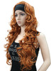 Wiginway 34 Band Headband wig Womens Fox Red Long Curly Wigs for Women ladies wigs