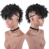 Aisaide High Puff Afro Mohawk Ponytail with Bangs No DrawstringShort Kinky Curly No Drawstring Ponytail ExtensionSynthet