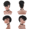 Aisaide High Puff Afro Mohawk Ponytail with Bangs No DrawstringShort Kinky Curly No Drawstring Ponytail ExtensionSynthet